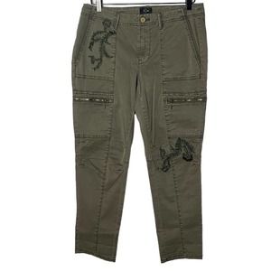 WHBM Women’s The Slim Crop Pants Size 8 in Olive Khaki